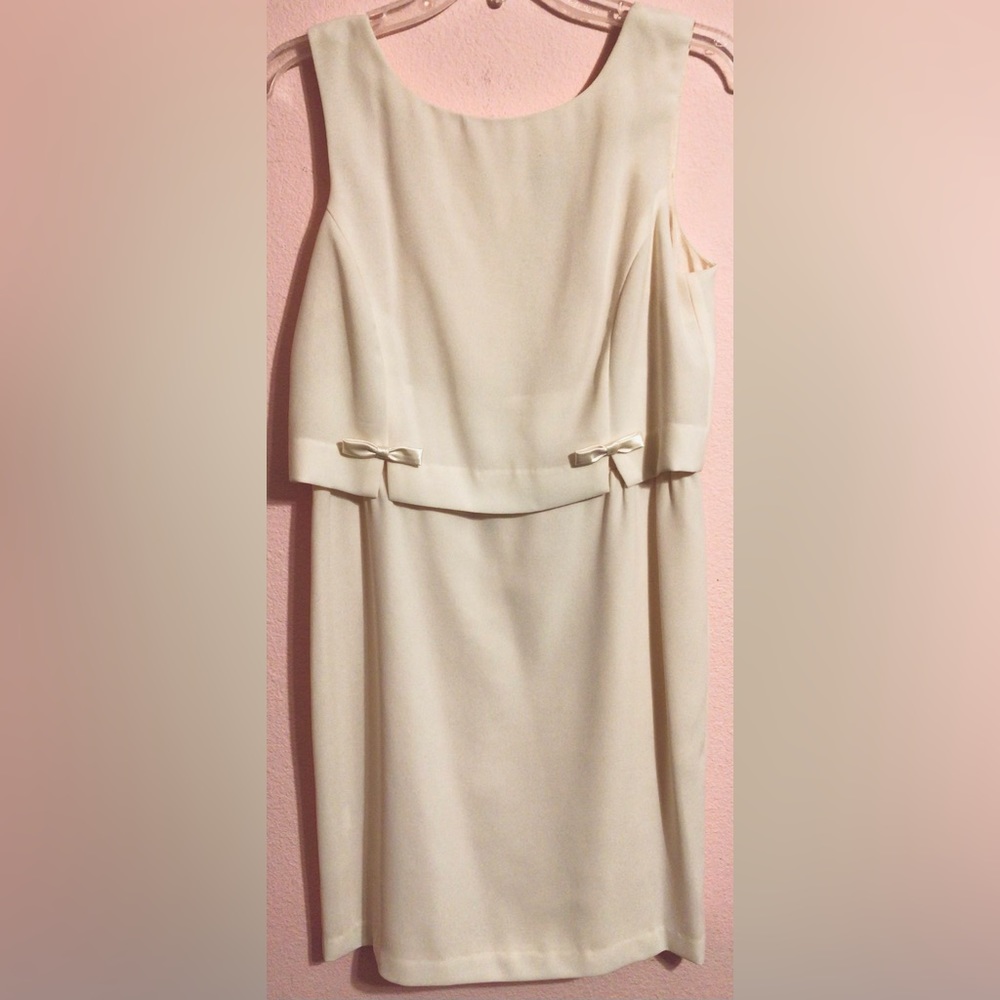 Vintage Y2K Moda intl cream midi dress size 10